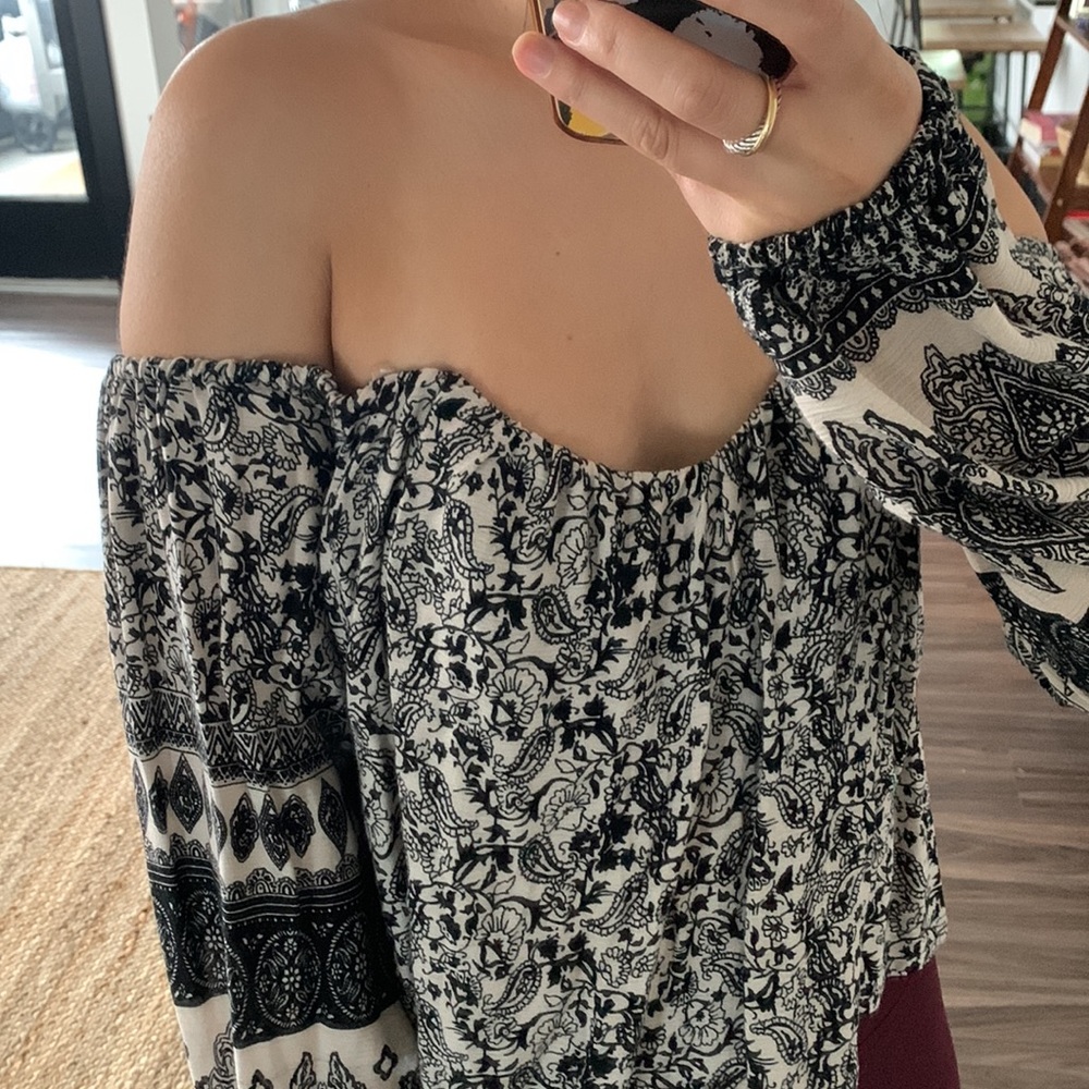 Off the shoulder printed top